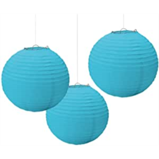Picture of CARRIBEAN BLUE PAPER LANTERNS - 9 1/2"