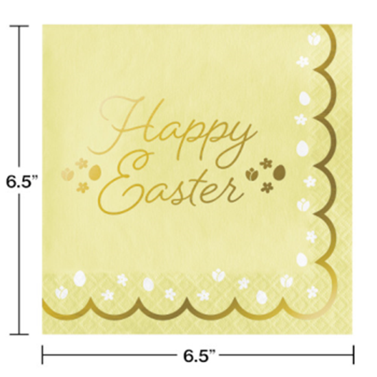 Picture of TABLEWARE - GOLDEN EASTER FOIL STAMPED LUNCHEON NAPKINS