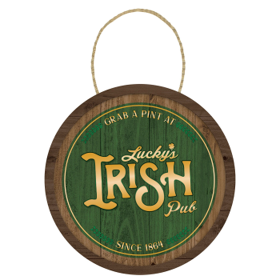 Picture of DECOR - ST PAT'S HANGING BARREL SIGN