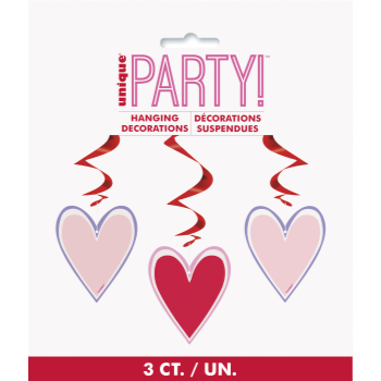 Picture of DECOR - 26" PINK & RED HANGING SWIRL DECORATIONS 