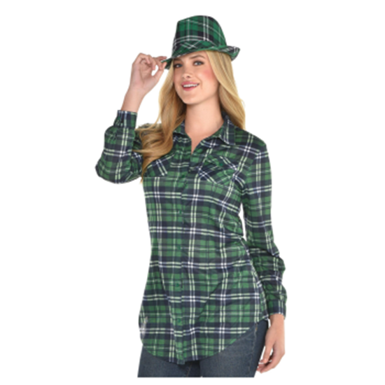 Image sur WEARABLES - GREEN PLAID SHIRT - ADULT LARGE/XLARGE