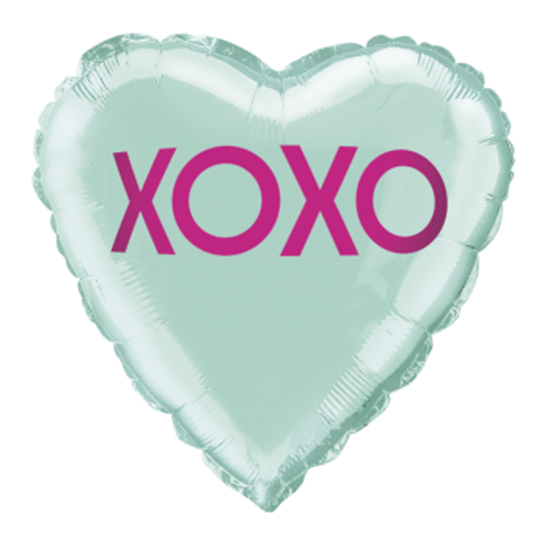 Picture of 18" FOIL -  XOXO TEAL HEART BALLOON