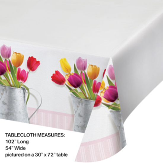 Image sur TABLEWARE - SPRINGTIME TULIPS TABLE COVER