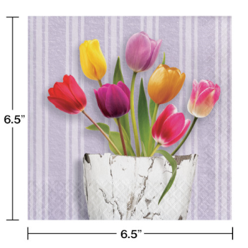 Image de TABLEWARE - SPRINGTIME TULIPS LUNCHEON NAPKINS