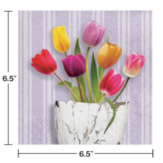 Picture of TABLEWARE - SPRINGTIME TULIPS LUNCHEON NAPKINS