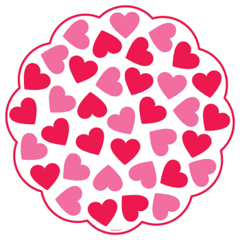 Image de TABLEWARE - DOILIES PRINTED RED AND PINK HEART