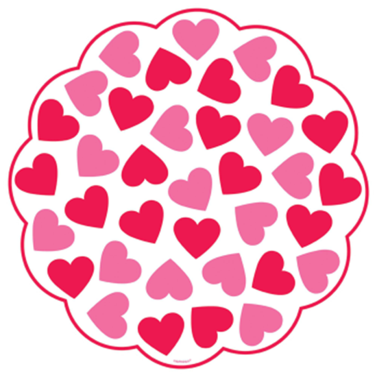 Picture of TABLEWARE - DOILIES PRINTED RED AND PINK HEART
