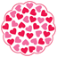Picture of TABLEWARE - DOILIES PRINTED RED AND PINK HEART