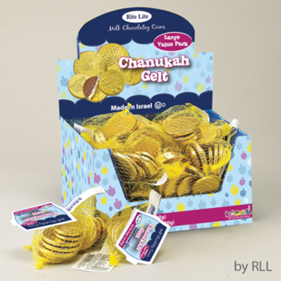 Picture of DECOR - LARGE BAG OF CHANUKAH GELT MILK CHOCOLATE COINS