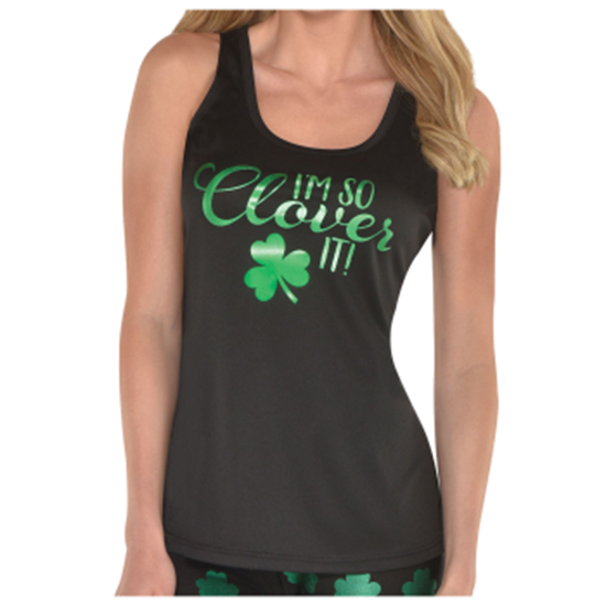 Picture of WEARABLES - BLACK TANK TOP CLOVER - ADULT STANDARD