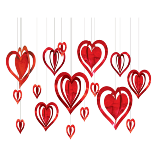 Picture of DECOR - 3D FOIL HEARTS DECO KIT 