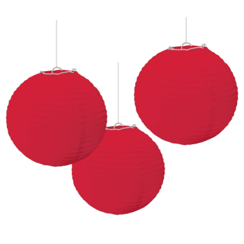 Image de RED PAPER LANTERNS - 9 1/2"