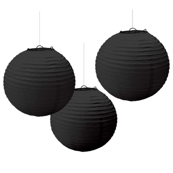 Picture of BLACK PAPER LANTERNS - 9 1/2"