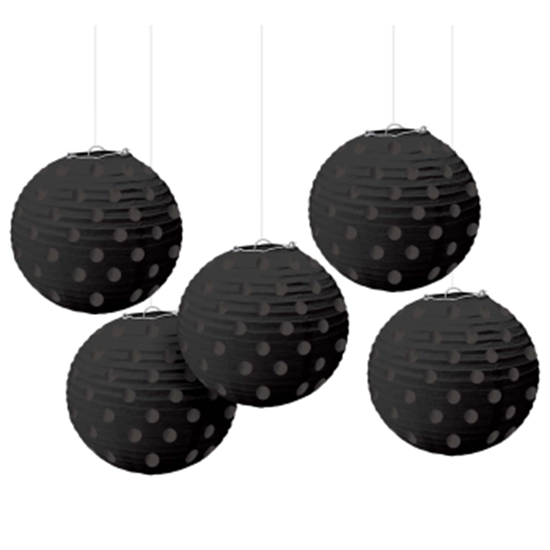 Picture of BLACK MINI LANTERNS - HOT STAMPED
