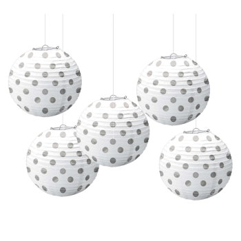 Picture of WHITE MINI LANTERNS - HOT STAMPED