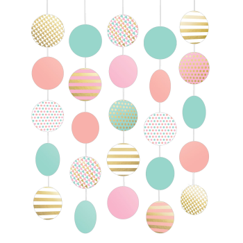 Image de PASTELS HANGING CIRCLE DECORATION - HOT STAMPED