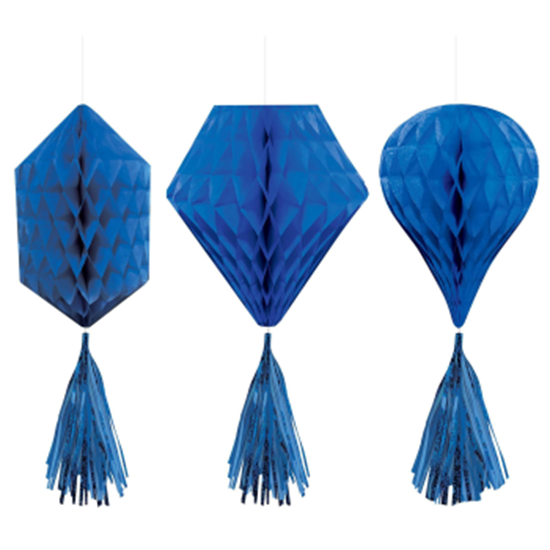 Picture of BLUE MINI HONEYCOMB HANGING SHAPES
