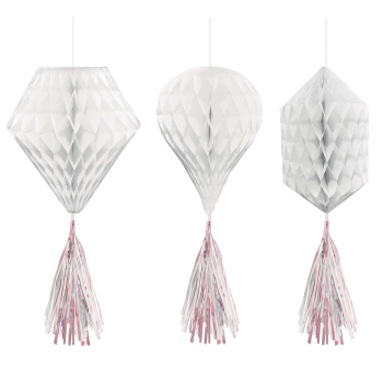 Picture of WHITE MINI HONEYCOMB HANGING SHAPES 