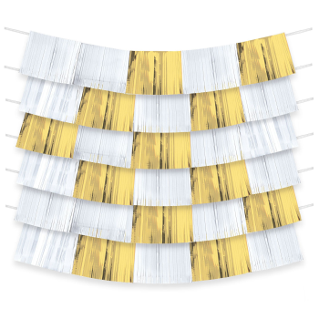 Image de GOLD AND WHITE FOIL FRINGE BACKDROP