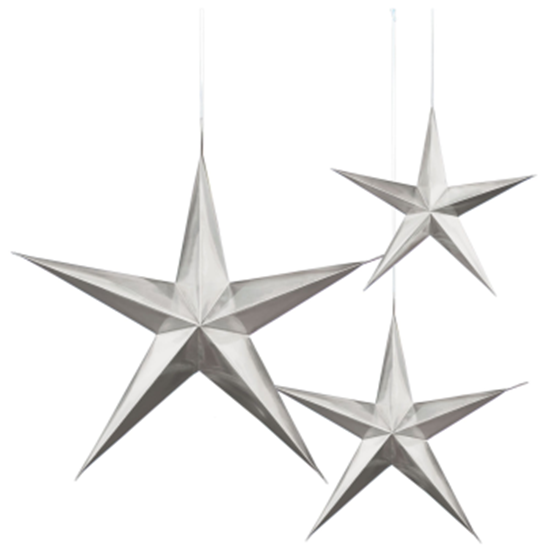 Picture of SILVER HANGING 3D STARS