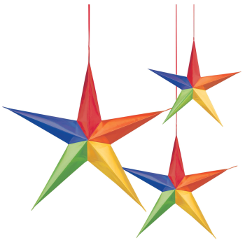 Picture of RAINBOW HANGING 3D STARS 