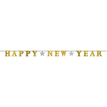 Picture of DECOR - HAPPY NEW YEAR RIBBON GLITTER BANNER
