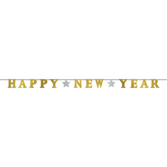 Picture of DECOR - HAPPY NEW YEAR RIBBON GLITTER BANNER