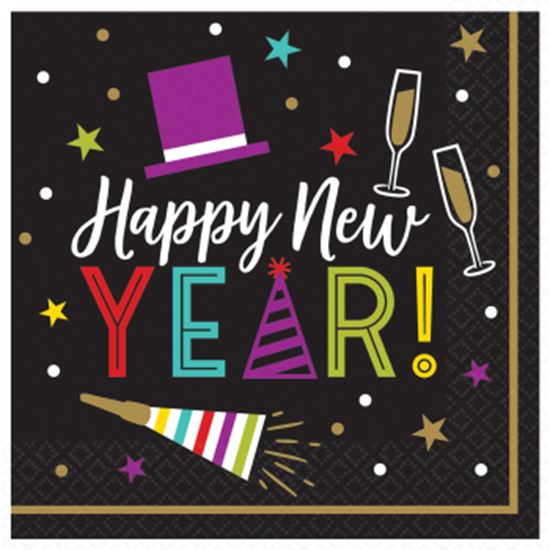 Image sur TABLEWARE - BRIGHT NEW YEAR'S EVE LUNCHEON NAPKINS