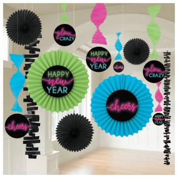 Picture of DECOR - NEW YEAR'S GLOW PAPER FAN DECORATING KIT