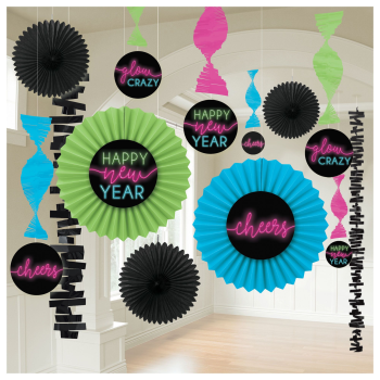 Image de DECOR - NEW YEAR'S GLOW PAPER FAN DECORATING KIT