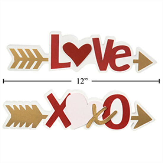 Picture of DECOR - ARROW TABLE TOP DECORATION - LOVE AND XOXO