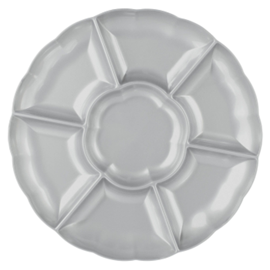 Image sur SERVING WARE - TRAY 16" CHIP AND DIP - SILVER