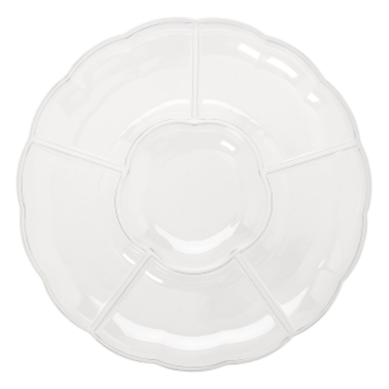 Image sur SERVING WARE - TRAY 16" CHIP AND DIP  - CLEAR
