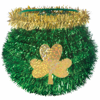 Picture of DECOR - MINI TINSEL GREEN CAULDRON