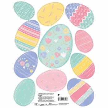 Image de DECOR - EASTER EGGS GLITTER WINDOW DECORATIONS