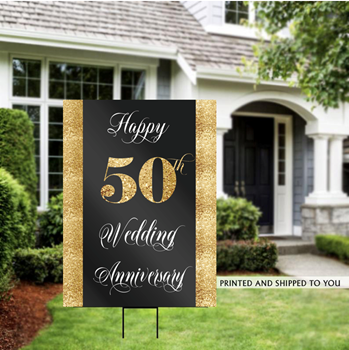 Image de LAWN YARD SIGN - WEDDING 50TH ANNIVERSARY