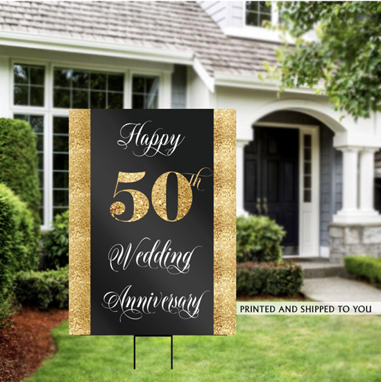 Image sur LAWN YARD SIGN - WEDDING 50TH ANNIVERSARY