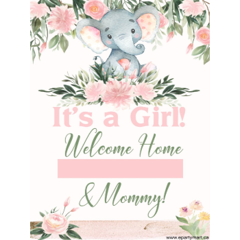 Image de LAWN YARD SIGN - BABY SHOWER - "WRITE A NAME" PINK