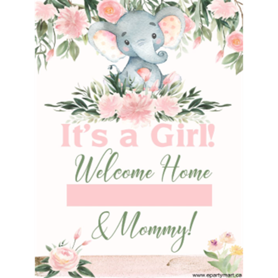 Picture of LAWN YARD SIGN - BABY SHOWER - "WRITE A NAME" PINK