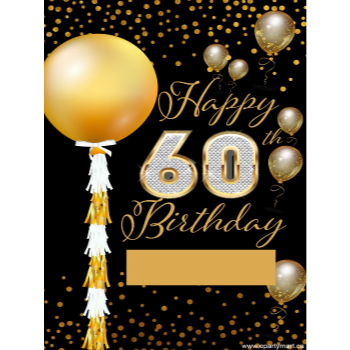 Image de 60th - LAWN YARD SIGN - 60TH SPARKLING "WRITE A NAME"