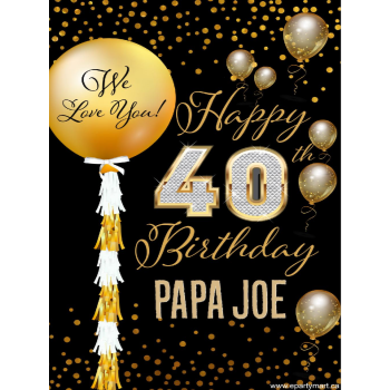 Image de 40th - LAWN YARD SIGN - 40TH SPARKLING PERSONALIZED