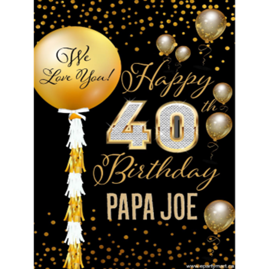 Picture of 40th - LAWN YARD SIGN - 40TH SPARKLING PERSONALIZED