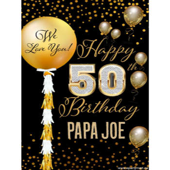 Image de 50th - LAWN YARD SIGN - 50TH SPARKLING PERSONALIZED