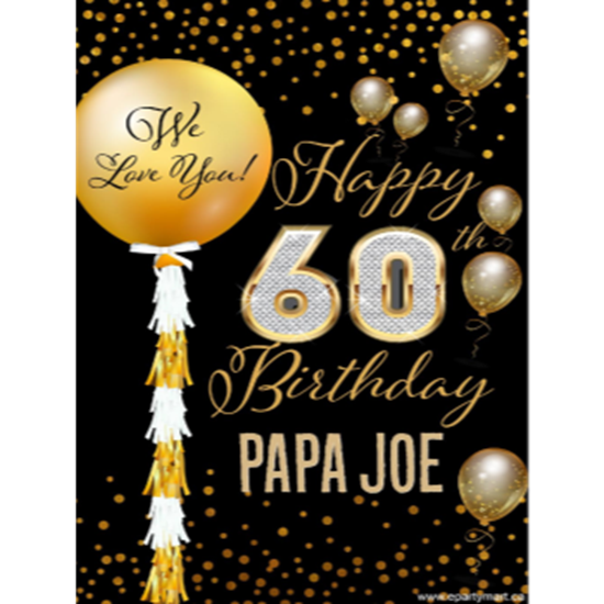 Image sur 60th - LAWN YARD SIGN - 60TH SPARKLING PERSONALIZED