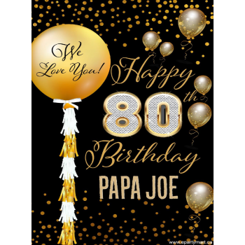 Image de 80th - LAWN YARD SIGN - 80TH SPARKLING PERSONALIZED