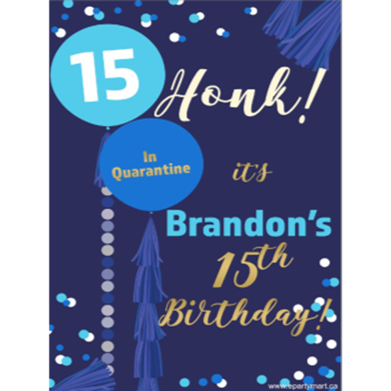 Picture of LAWN YARD SIGN - ANY BIRTHDAY BLUE - PERSONALIZE