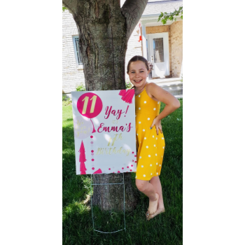 Image de LAWN YARD SIGN - ANY BIRTHDAY PINK - PERSONALIZE