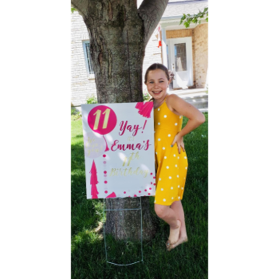 Image sur LAWN YARD SIGN - ANY BIRTHDAY PINK - PERSONALIZE