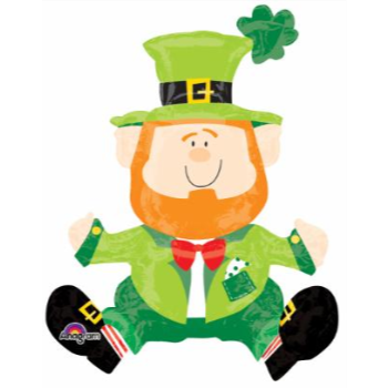 Image de 24" TABLETOP - SITTING LEPRECHAUN FOIL BALLOON - AIRFILLED