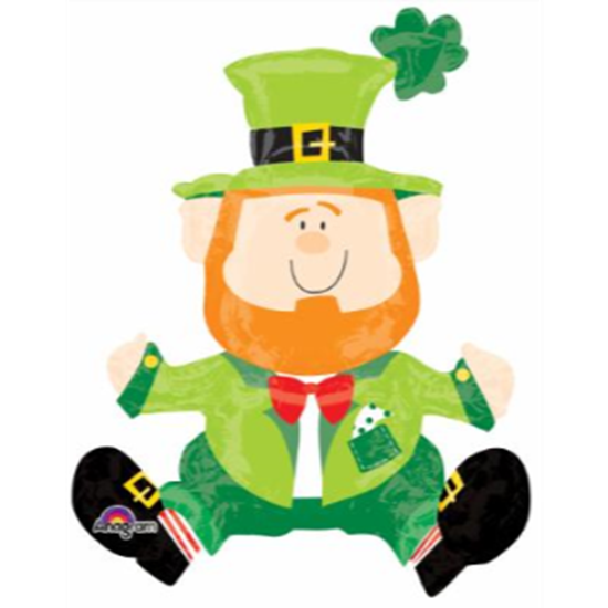 Image sur 24" TABLETOP - SITTING LEPRECHAUN FOIL BALLOON - AIRFILLED